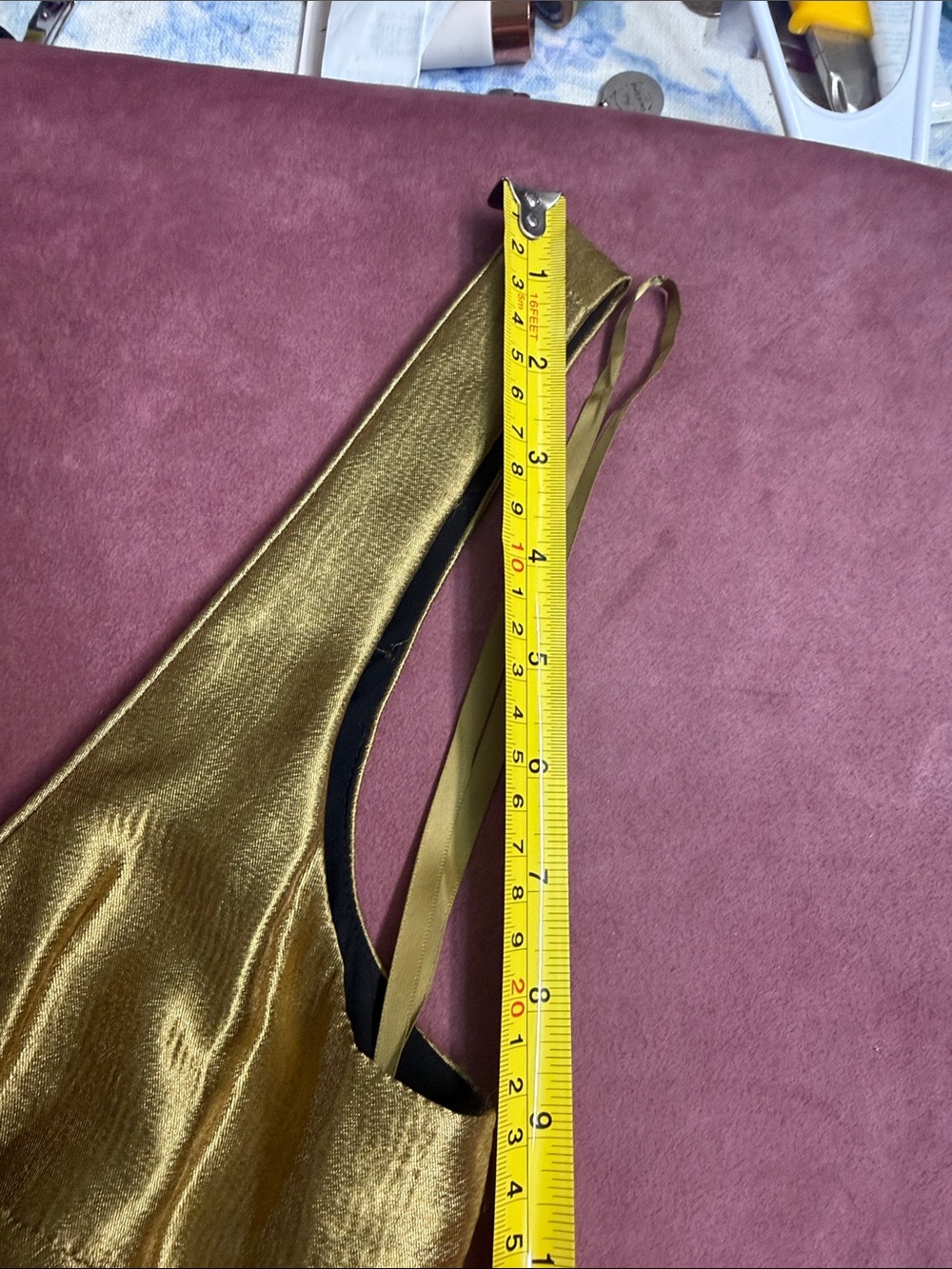 ANTONIO MELANI Metallic Gold Maxi Dress with Scoop Neck - Picture 14 of 15